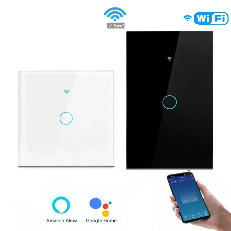 Interruptor de Luz Smart Touch Wi-Fi com Painel de Vidro