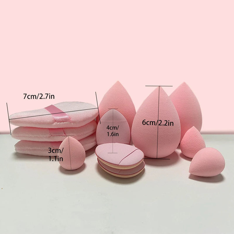 Kit de Esponjas de Maquiagem 12 Peças – Pequeno, Médio e Grande