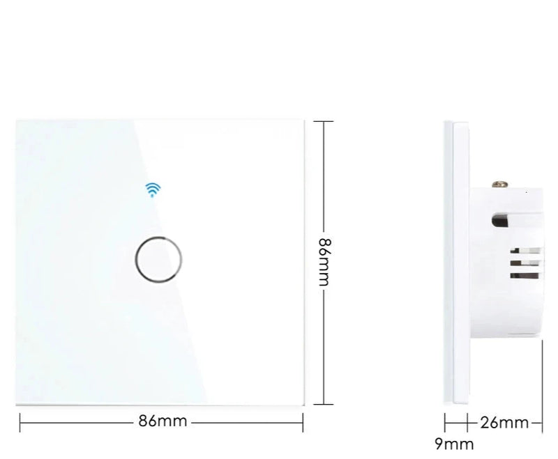 Interruptor de Luz Smart Touch Wi-Fi com Painel de Vidro