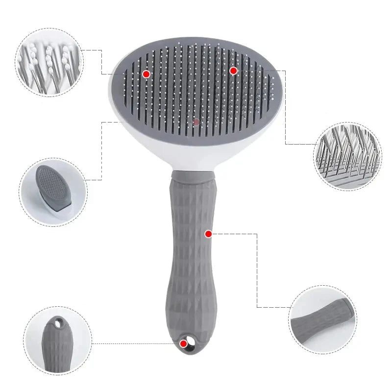 Escova Auto-limpante para Remoção de Pelos de Pets